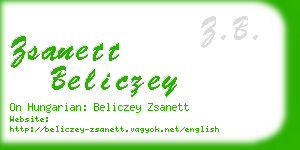 zsanett beliczey business card